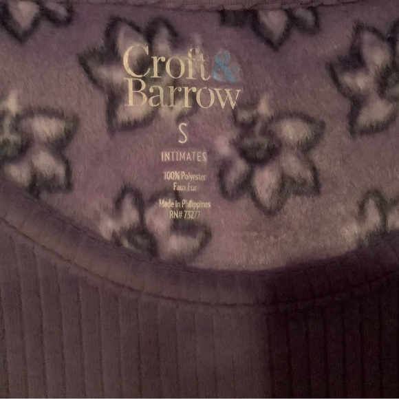 Croft & barrow purple long sleeve sleeping pajama top size small - Picture 2 of 4